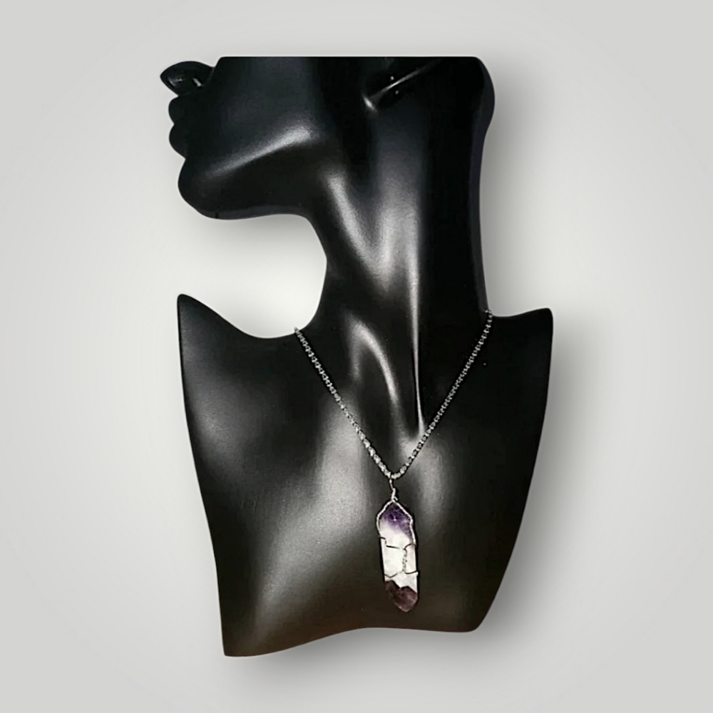 Purple Amethyst Crystal Necklace